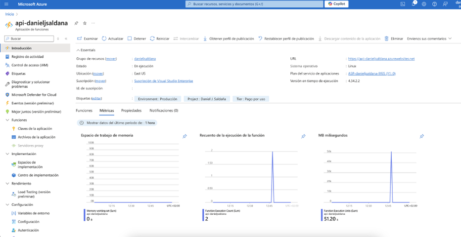 Cómo desplegar una función de Azure Functions con FastAPI y GitHub