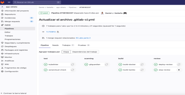 Desplegar app en Okteto con Gitlab CI II