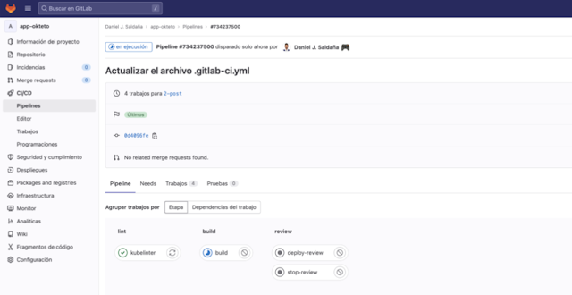 Desplegar app en Okteto con Gitlab CI