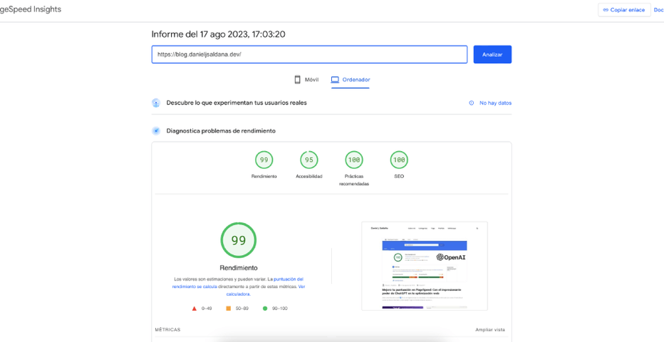 Mejora tu puntuación en PageSpeed: Con el impresionante poder de ChatGPT en la optimización web
