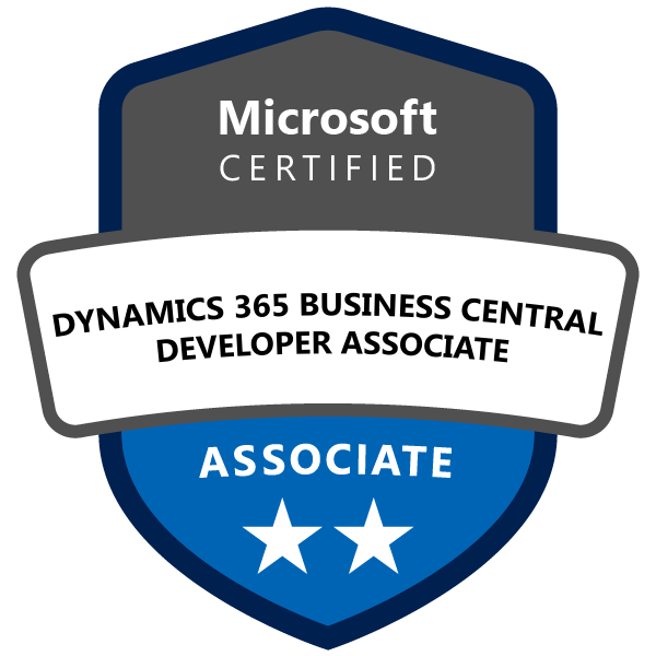 Microsoft Certified: Dynamics 365 Business Central Developer Associate