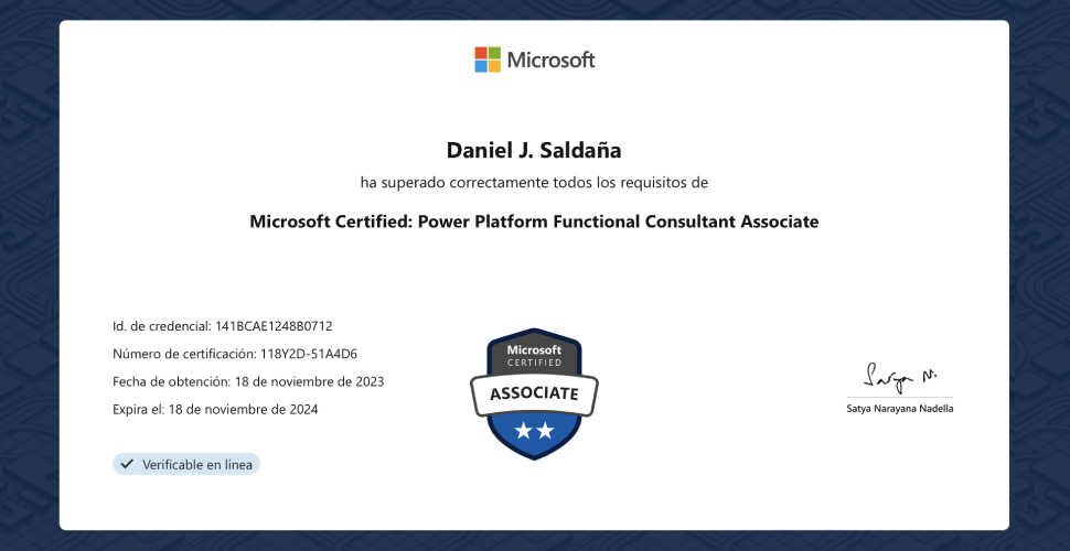 Certificación Microsoft Certified: Power Platform Functional Consultant Associate